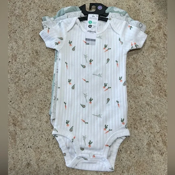 NWT Carter's Child of Mine Baby Unisex Bodysuits, 3-Pack, 12m - Picture 5 of 12
